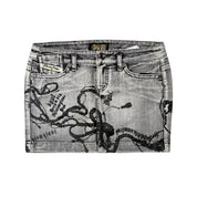 DGVI Euro Graphic Denim Mini Skirt (S)