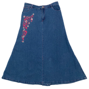 Embellished Denim Maxi Fairy Skirt (M)