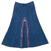Embellished Denim Maxi Fairy Skirt (M)
