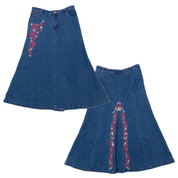 Embellished Denim Maxi Fairy Skirt (M)