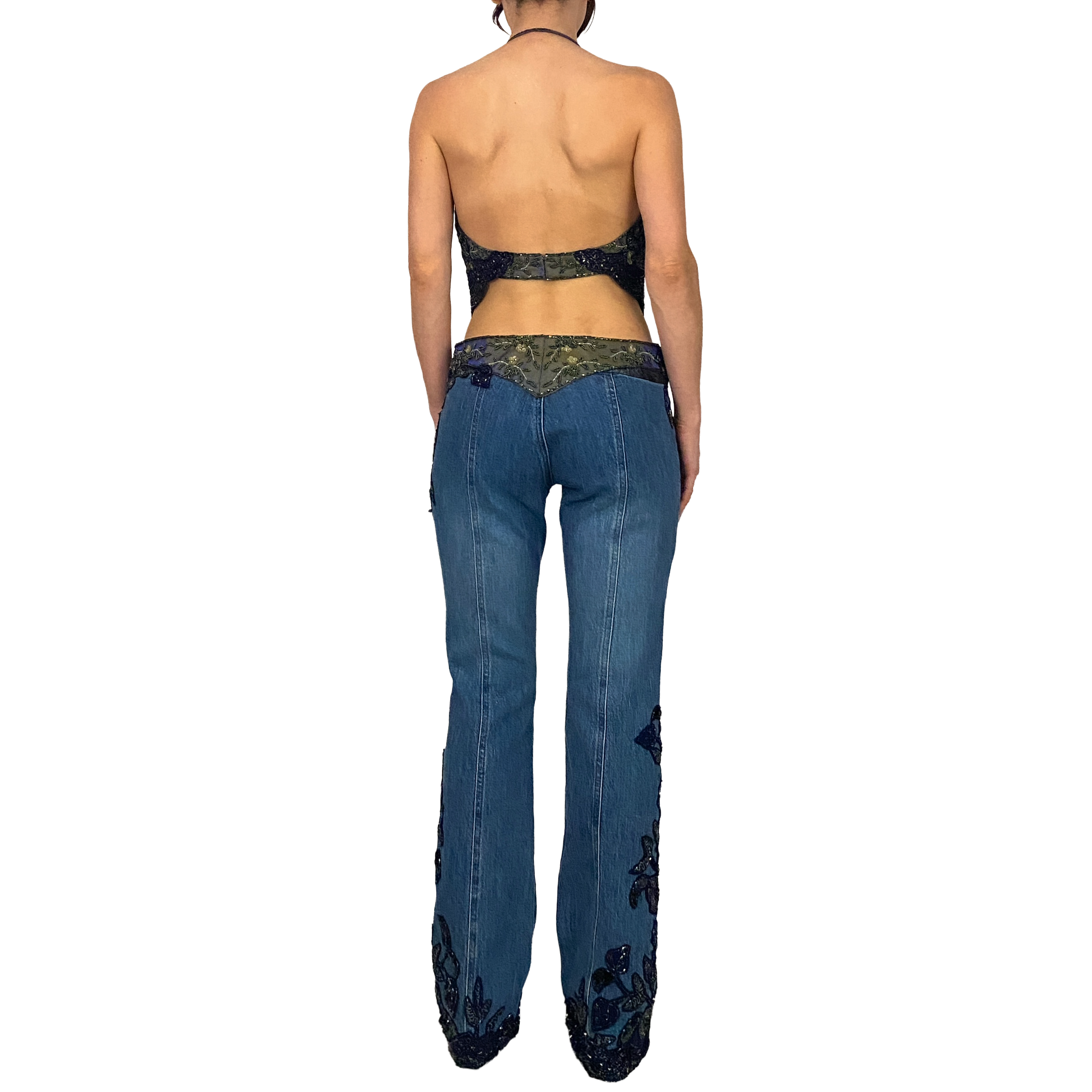 Energy Angel Embellished Low to Mid Rise Fairy Jeans (S/M)