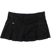 Miss Sixty 2000s Black Nylon Low Rise Pleated Mini Skirt (S)
