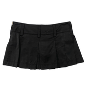 Miss Sixty 2000s Black Nylon Low Rise Pleated Mini Skirt (S)