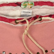Y2K Embellished & Embroidered Low Rise Pink Camo Capris (S/M)
