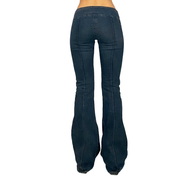 Miss Sixty 2000s Low Rise Belted Flare Jeans (XS/S)