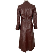 Brick Red Leather Trench Coat (M)