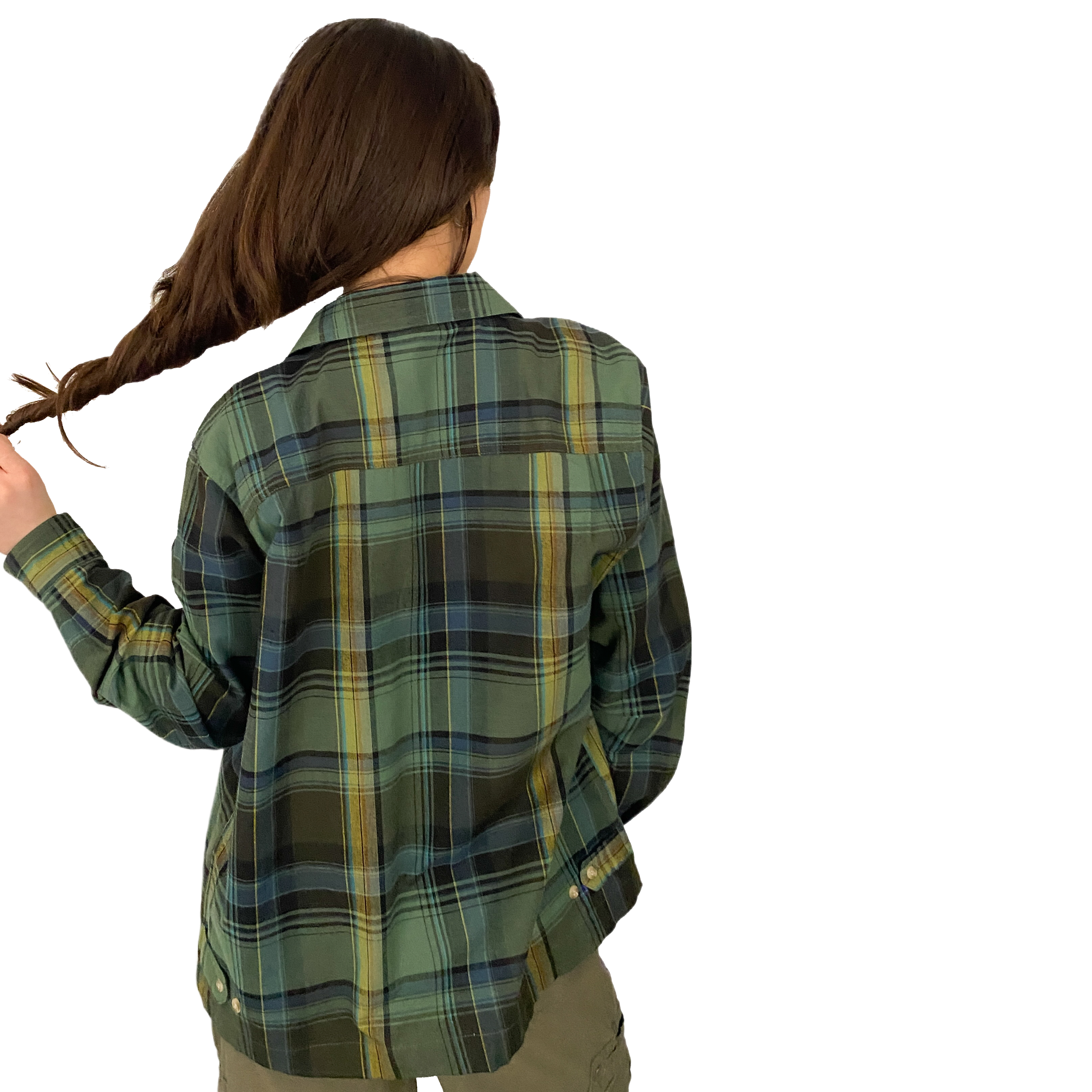 Vintage Plaid Zip-Up Shacket (M)