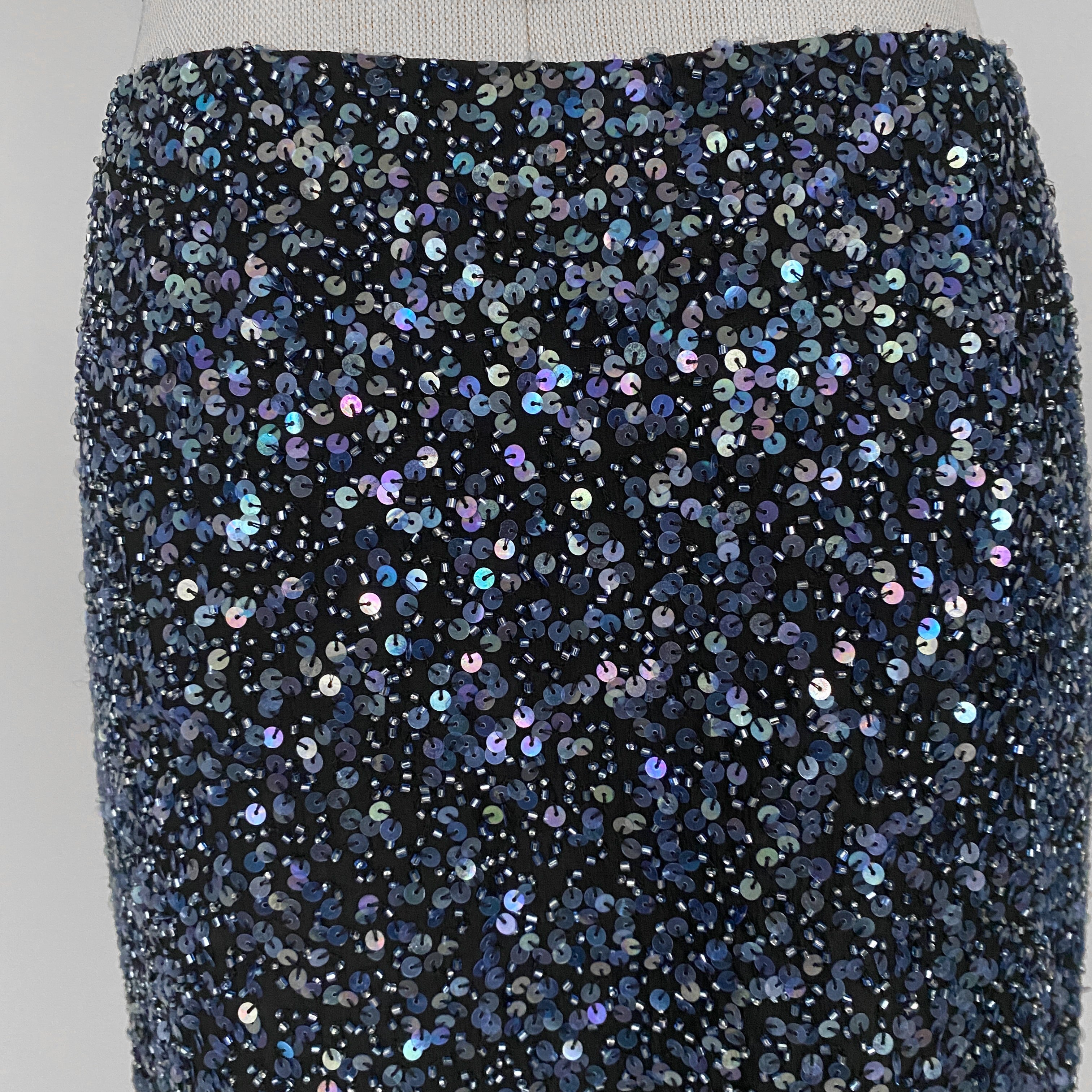 Navy Embellished Silk Maxi Skirt Set (S/M)