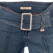 Miss Sixty 2000s Low Rise Belted Flare Jeans (XS/S)