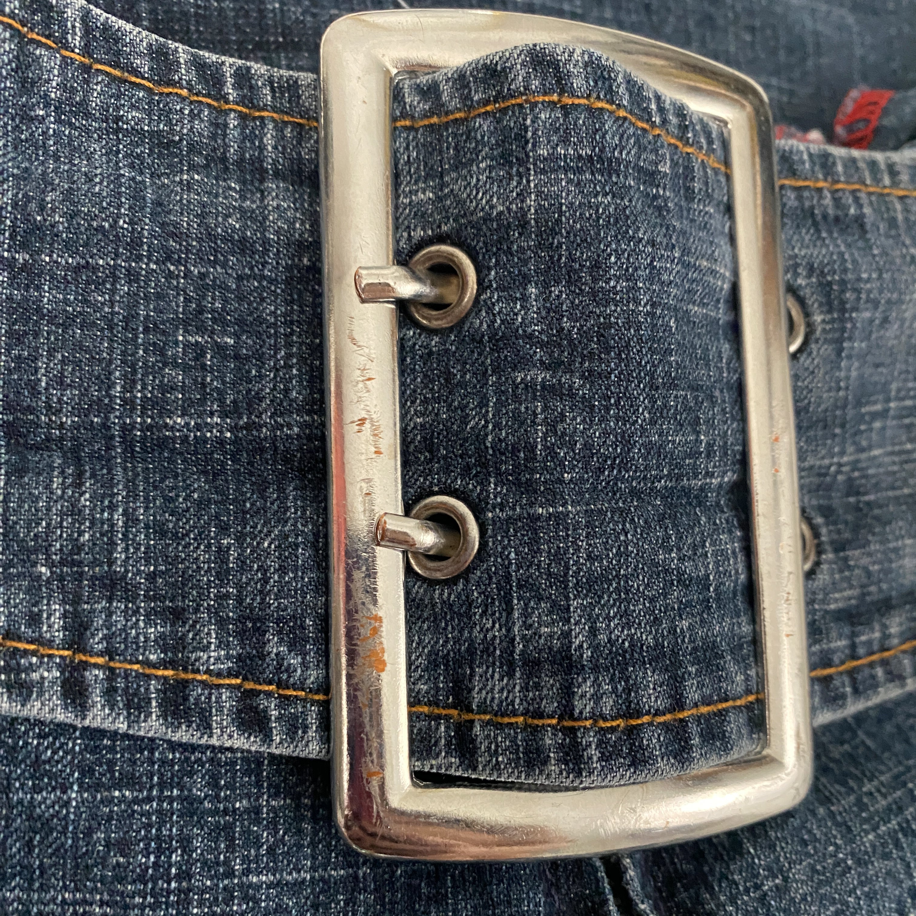 Miss Sixty 2000s Low Rise Belted Flare Jeans (XS/S)
