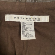 Brown Leather & Knit Jacket (XS)