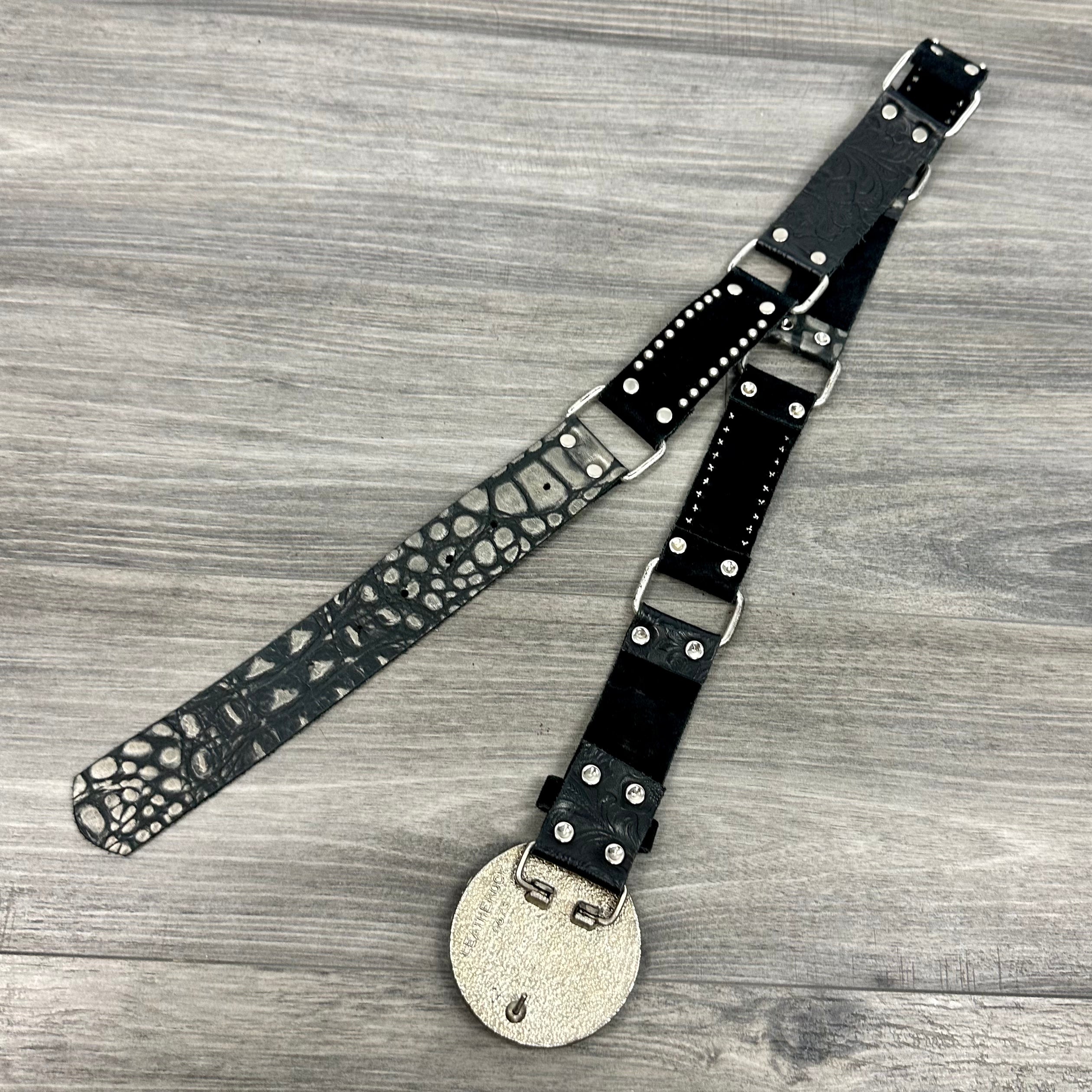 Crystal Leather Statement Belt