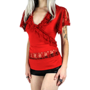 Y2K French Ruffle Top (S/M)