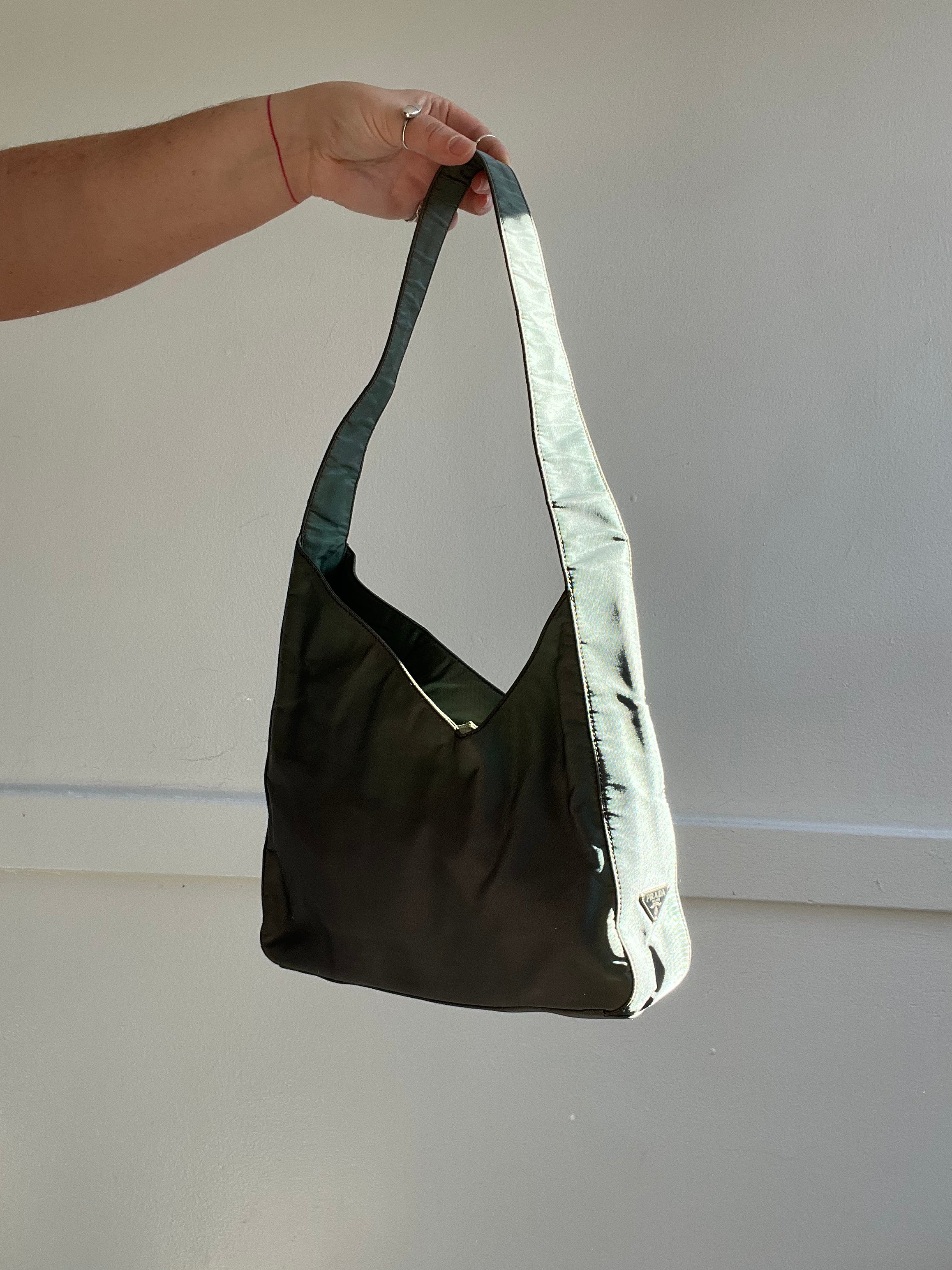 Vintage 1990s Nylon Asymmetrical Prada Shoulder Bag