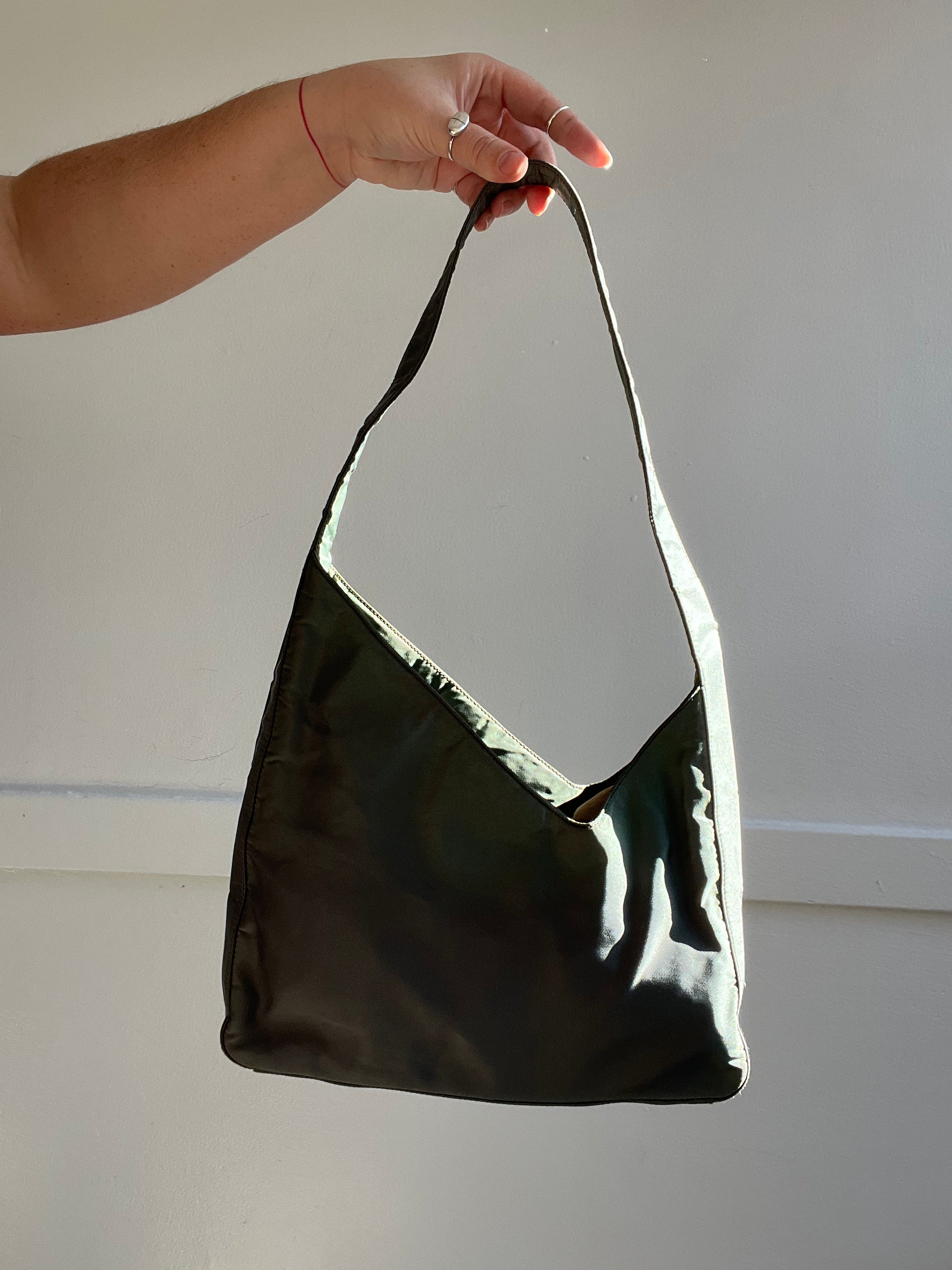 Vintage 1990s Nylon Asymmetrical Prada Shoulder Bag