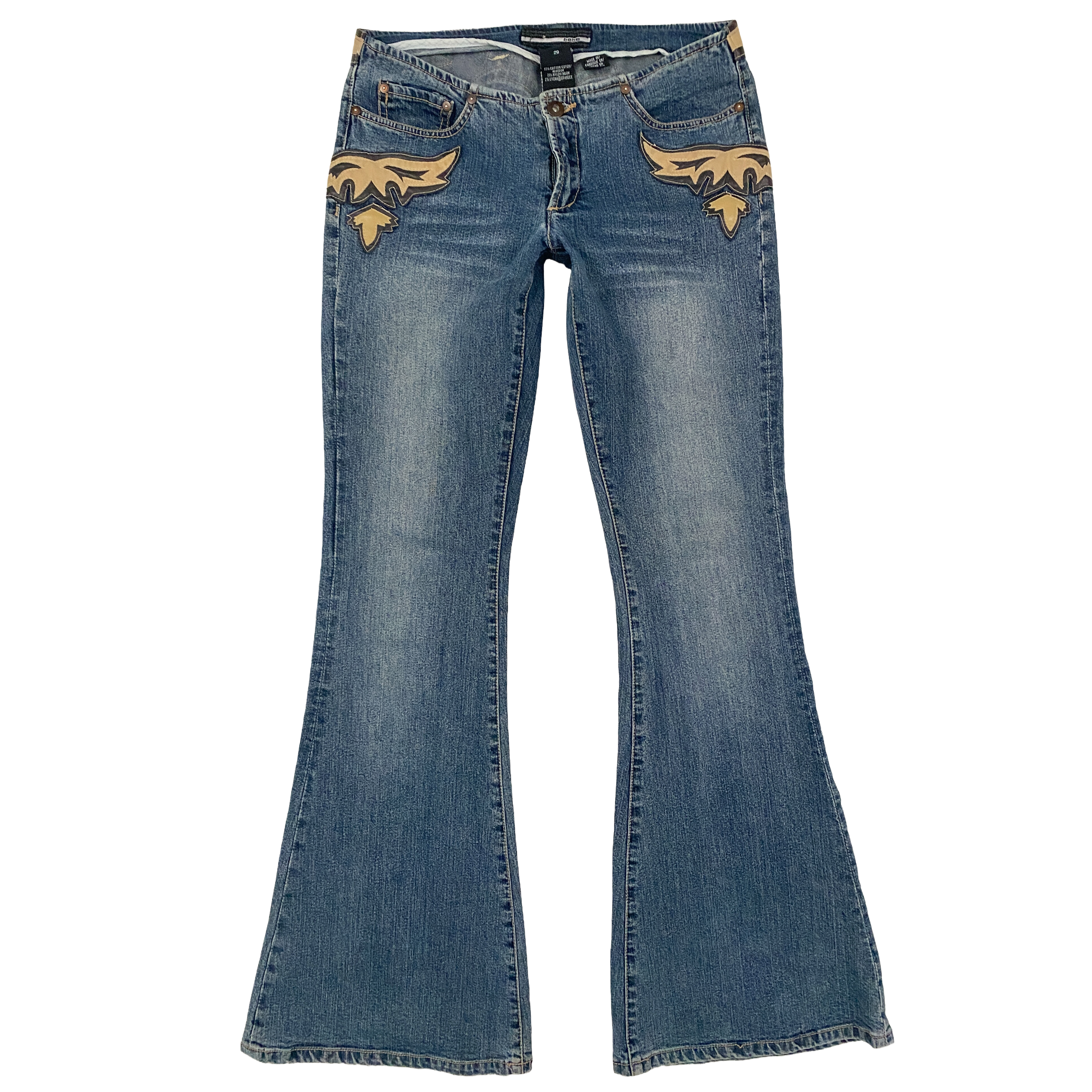 Bebe 2000s Low Rise Western Flare Jeans (S)