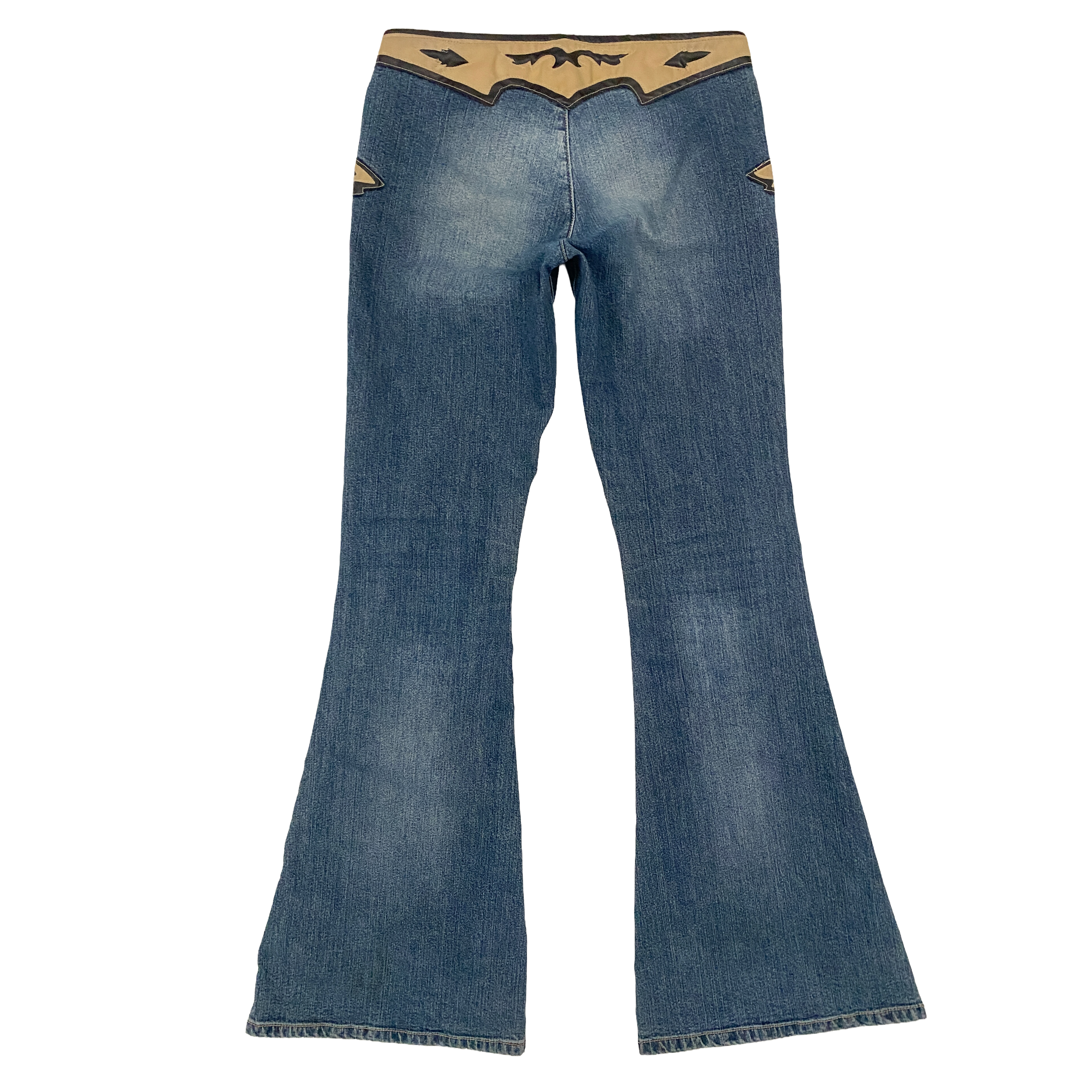 Bebe 2000s Low Rise Western Flare Jeans (S)
