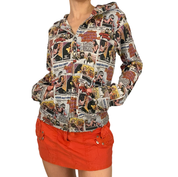 Hysteric Glamour Comic Strip Zip-Up Hoodie (S/M)