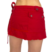 Diesel 2000s Red Utility Wrap Mini Skirt (XS)