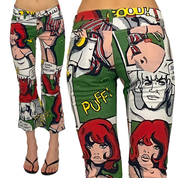 Miss Sixty 2000s RARE Pop Art Comic Flare Capris (XS)