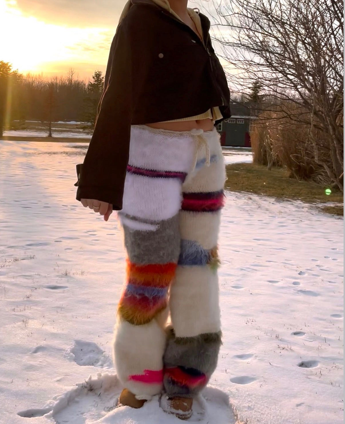 Snow Dust Patchwork Pants (XS-2XL)