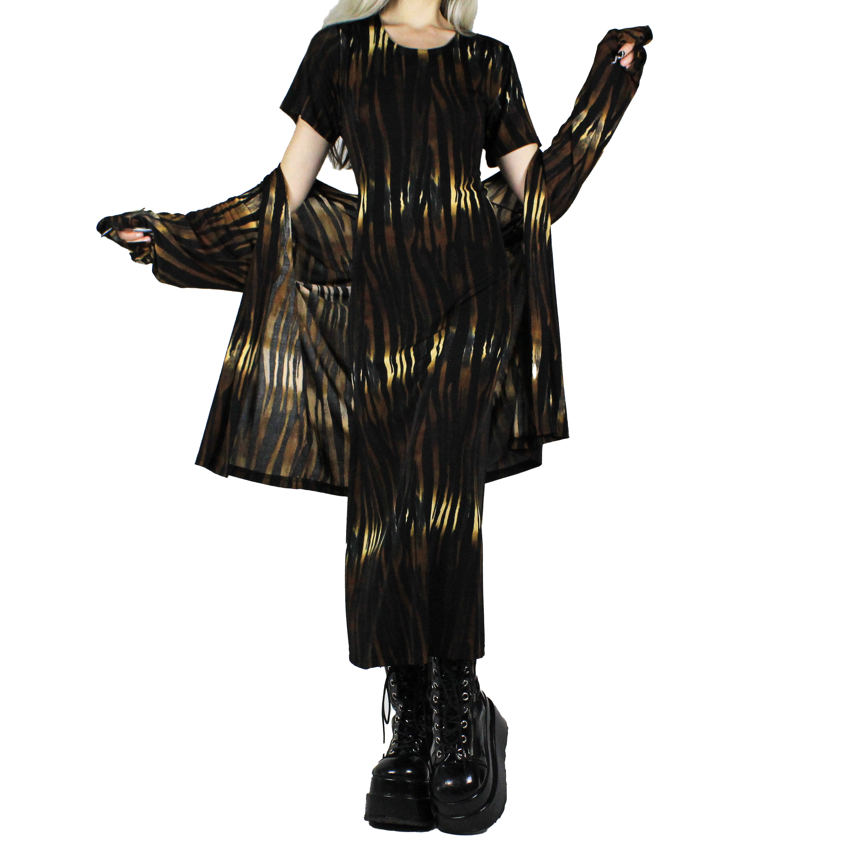 90s 2pc Tiger Print Slinky Set (M/L)