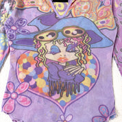Bouche a Bouche Psychedelic Graphic Mesh Top (S)