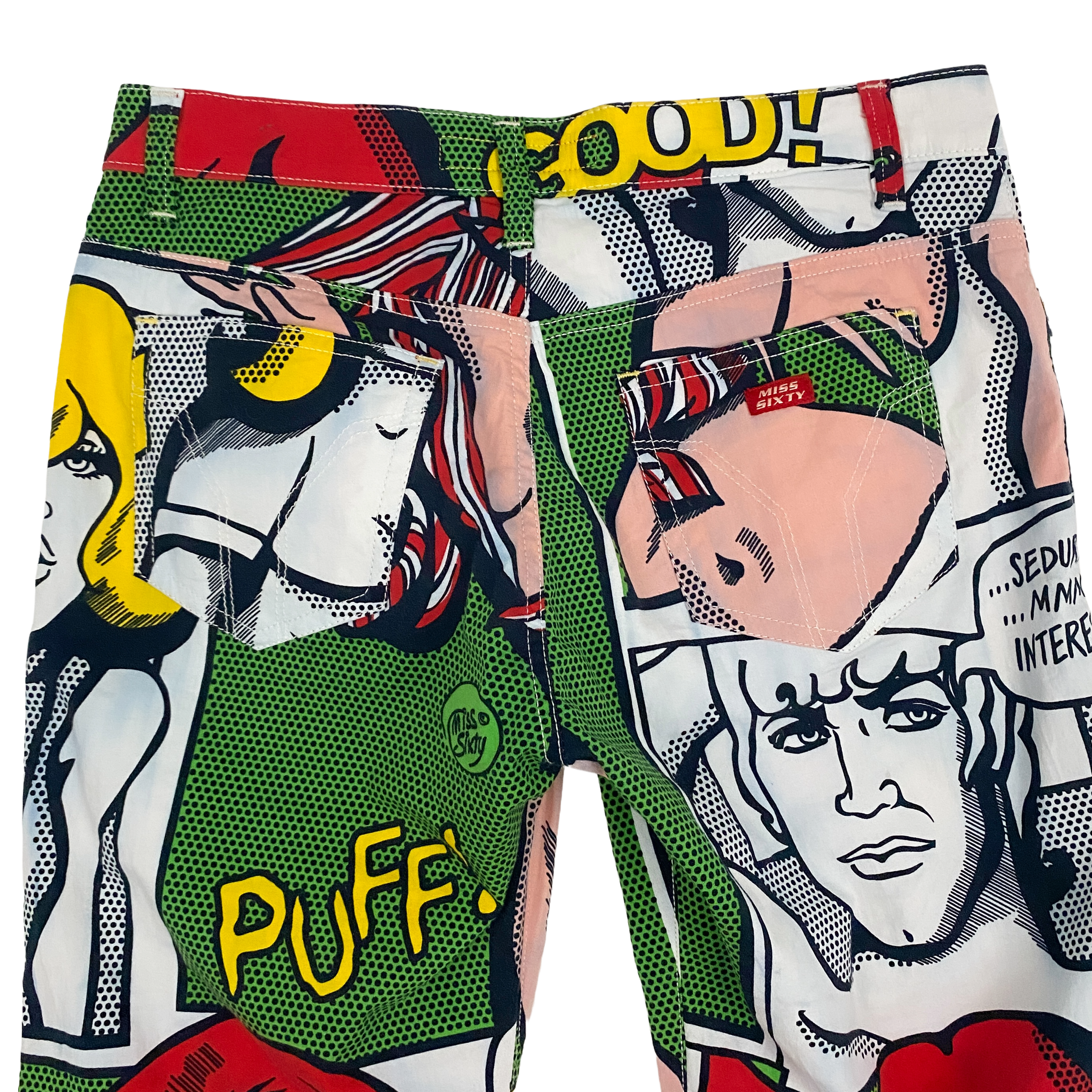 Miss Sixty 2000s RARE Pop Art Comic Flare Capris (XS)