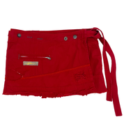 Diesel 2000s Red Utility Wrap Mini Skirt (XS)