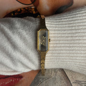 80s Gold Plated Marble Seiko Watch