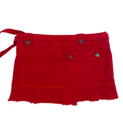 Diesel 2000s Red Utility Wrap Mini Skirt (XS)