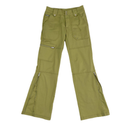 Green Zip-Flare Utility Pants (XS)