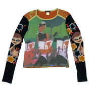 Custo Barcelona Girl Reading Magazine Park Scene Top (M/L)
