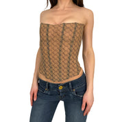 Miaou Monogram Mesh Corset (XS/S)