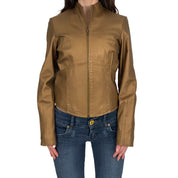 Bronze Leather Fitted Jacket (S/M)