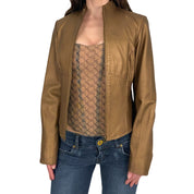 Bronze Leather Fitted Jacket (S/M)