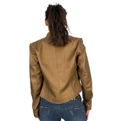 Bronze Leather Fitted Jacket (S/M)