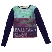 Cop Copine 90s Dreamlike Teddy Bear Graphic Long Sleeve Mesh Top (M)