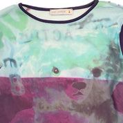 Cop Copine 90s Dreamlike Teddy Bear Graphic Long Sleeve Mesh Top (M)