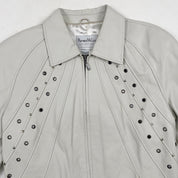 White Studded Leather Jacket (M)