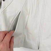 White Studded Leather Jacket (M)