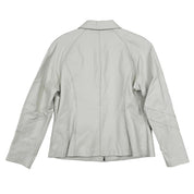White Studded Leather Jacket (M)