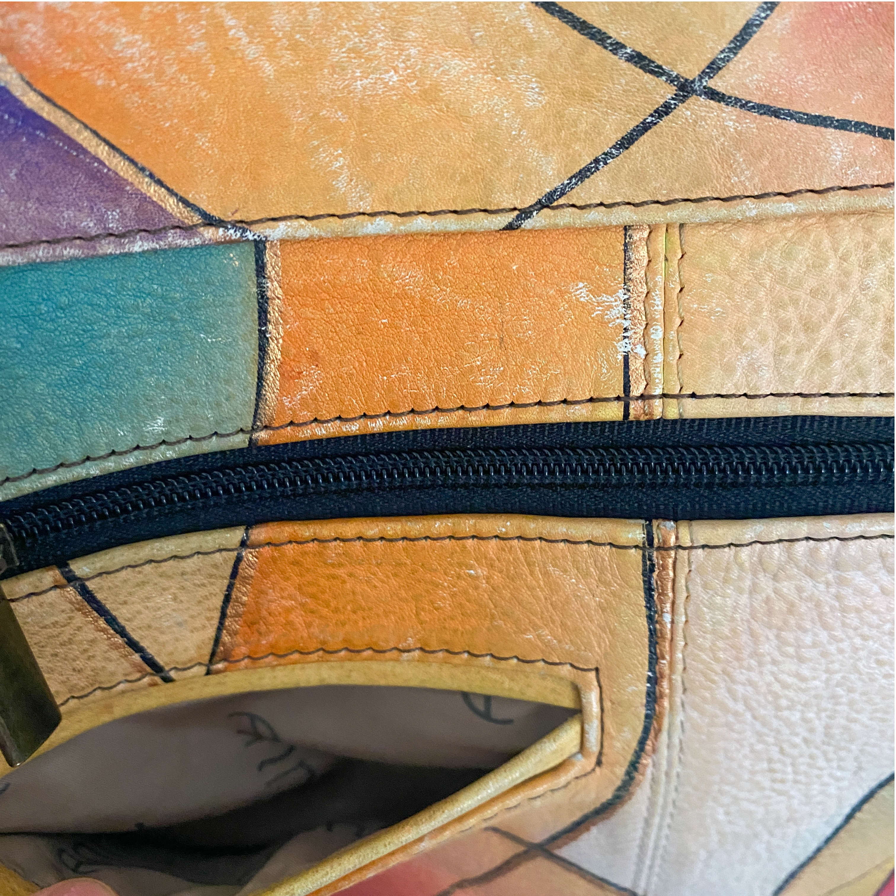 Hand Painted Butterfly Hobo Bag