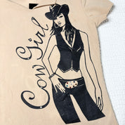 Vintage Papaya Cowgirl Graphic Baby Tee (S)