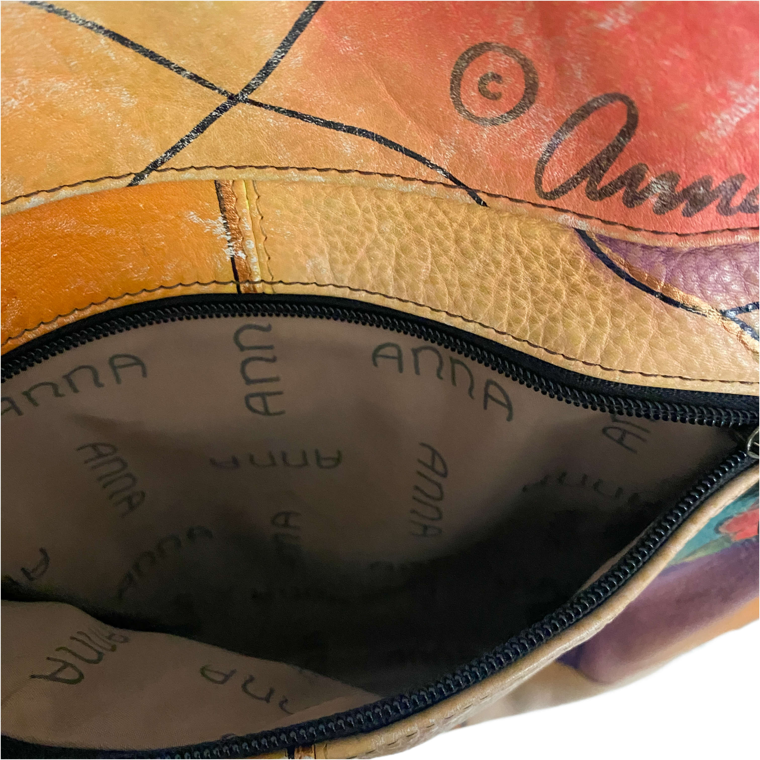 Hand Painted Butterfly Hobo Bag