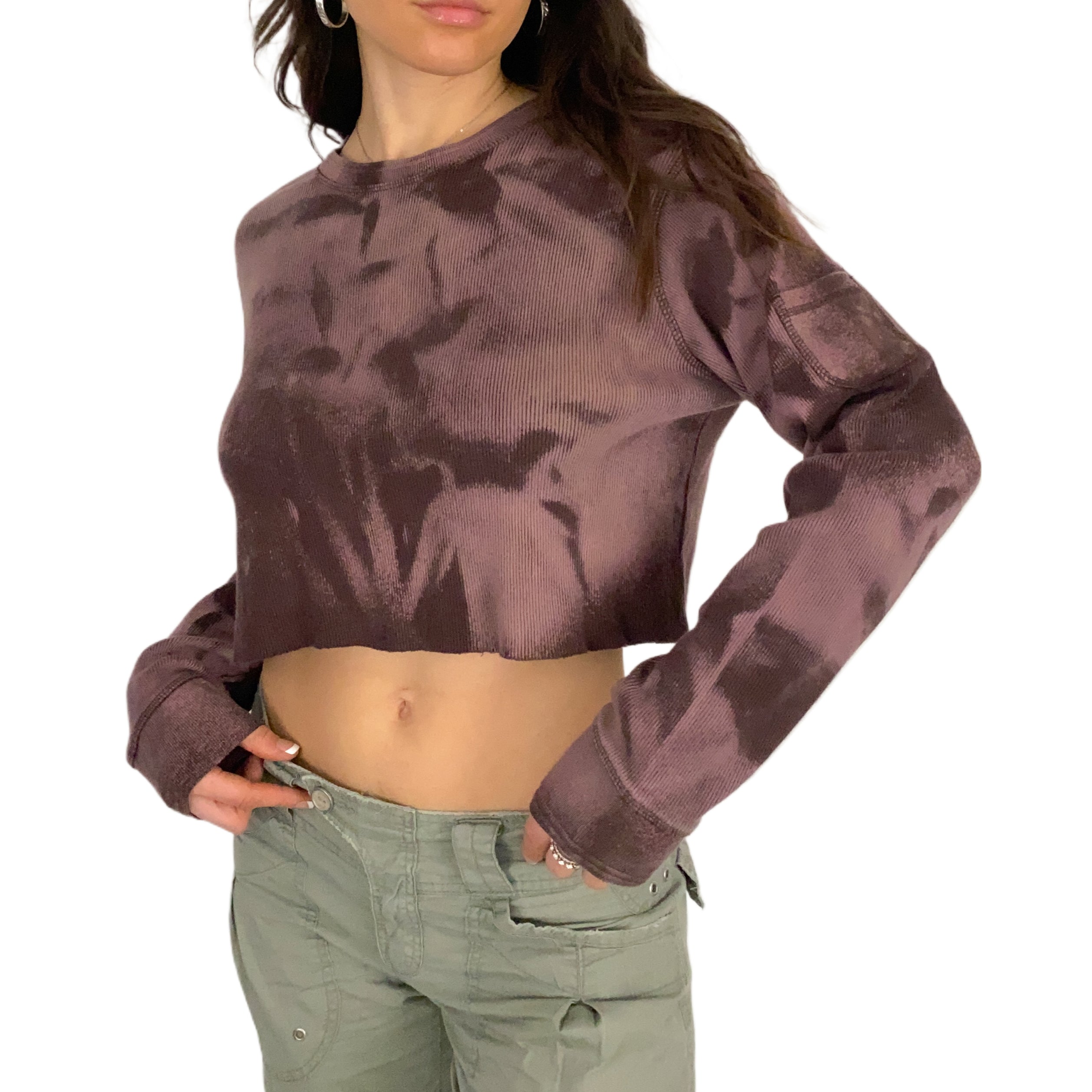 Brown Tie Dye Crop (M)