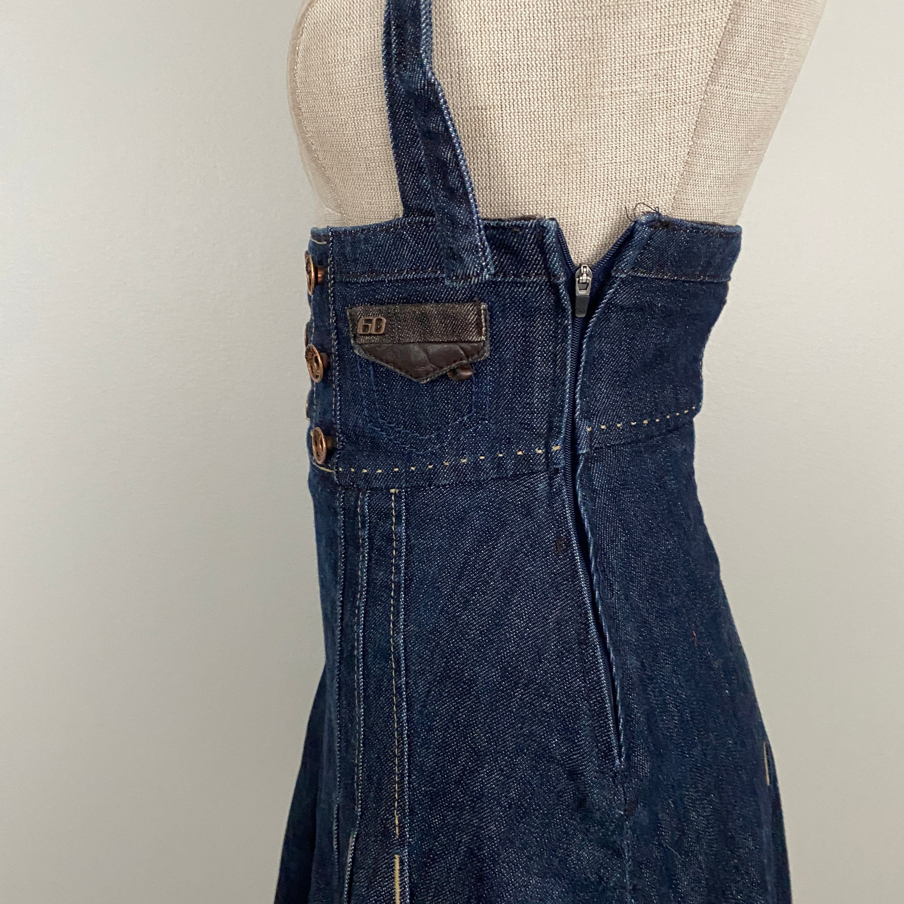 Miss Sixty Denim Pleated Pinafore Skirt (S)