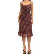 Betsey Johnson Vintage Silk Snakeskin Midi Dress (XS/S)