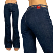 Miss Sixty 2000s Cut Out Waist Flare Jeans (XS/S)