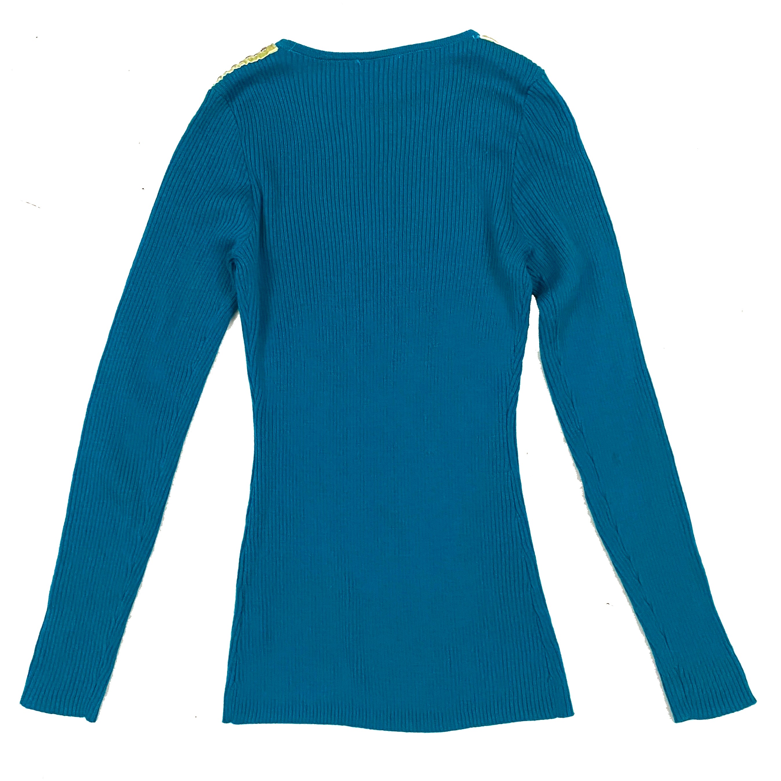 Y2K Ribbed Top with Studded Stripes (S)